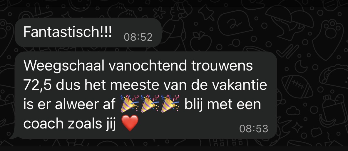 WhatsApp-bericht van een Fit Mom-cliënt 5
