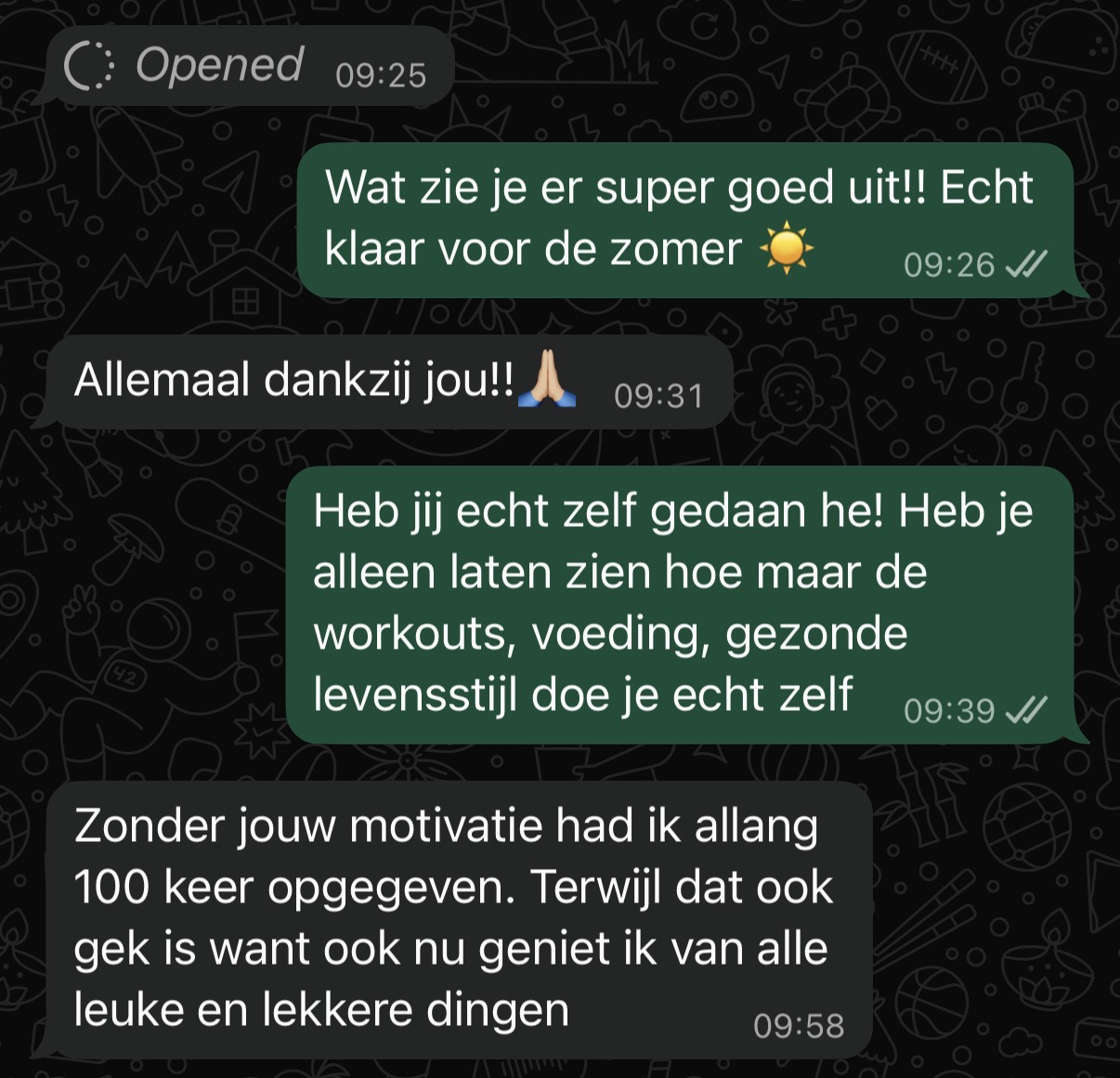 WhatsApp-bericht van een Fit Mom-cliënt 11