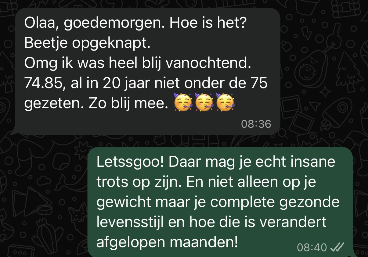 WhatsApp-bericht van een Fit Mom-cliënt 4